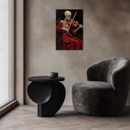 OAAPITI Gothic Skull Violinist Wall Art Macabre Musician Canvas Print Edgy Dark Art Vintage Halloween Decoration for Living Room Bedroom Home Wall Decor(Artwork-9,12"x18")