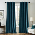 MIULEE Peacock Blue Velvet Curtains 52x96 inches 2 Panels Blackout Curtains | by MIULEE