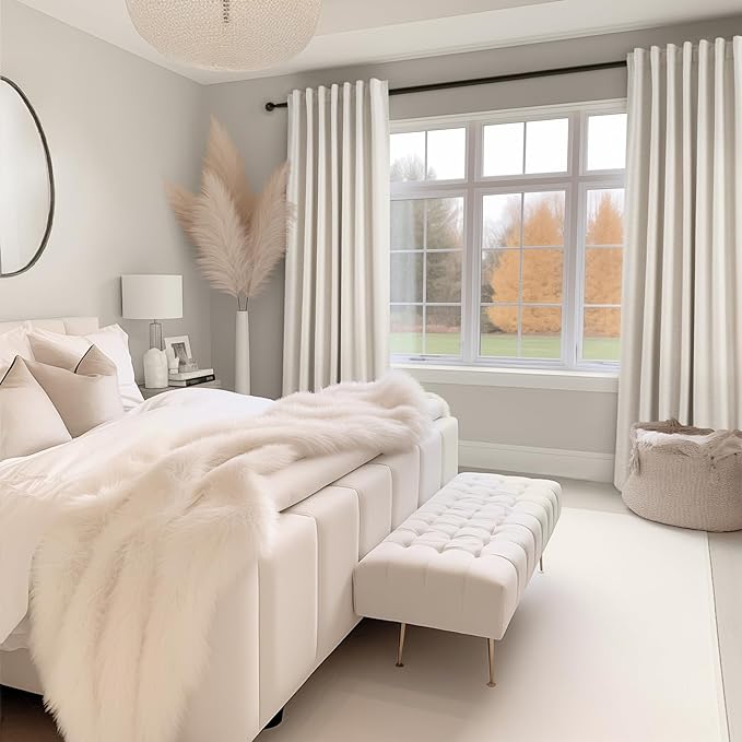 Topfinel 90 Inches Long Full Blackout Linen Curtains - Image 7