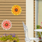 Metal Flowers Outdoor Decor 13" Metal Sunflower Wall Art Decorations Sunflower Wall Decor for Kitchen Living Room Porch Garden Yard