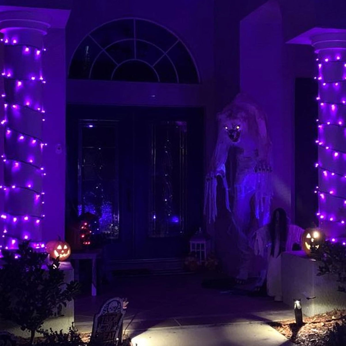 TW SHINE Purple Halloween Lights, 2 Pack 20FT 100 Count Incandescent Halloween Mini String Lights, Waterproof Halloween Decorations for Outdoor Indoor Patio Home Party Garden Yard Decor