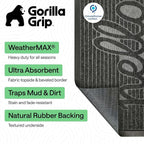 GORILLA GRIP 100% Waterproof All-Season WeatherMAX Doormat, US Designed Natural - Image 2