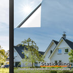 DOWELL Window Privacy Film, One Way Window Tint for Home, Static Cling Anti UV Sun Blocking Reflective Mirror Film, Heat Control See Out Not in Glass Tinting, Silver, 35.4" x 157.5"