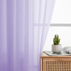 Simplebrand Lavender Sheer Curtains 90 Inches Long 2 Panels, Light Filtering - Image 2