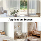 Sheer Curtains 78 inch Length, Ivory Sheer Cutains 2 Panels Set - Image 8