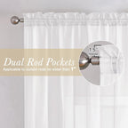 White Sheer Curtains 90 Inches Long 2 Panels, Light Filtering Airy Voile - Image 4