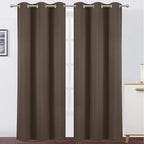 Chocolate Thermal Blackout Curtains/42 x 84 Inch/Set of 2 Panels Room Darkening by Lemomo