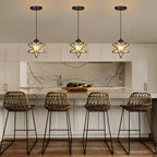 Modern Glass Pendant Lights Dining Room Chandeliers Lighting for Kitchen Island Light Fixture Hanging Light with Warm Light Bulb