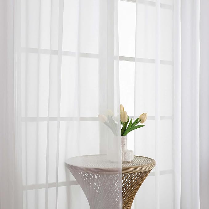 Chyhomenyc White Sheer Scarf Valances - Image 9