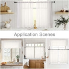 Ivory Valances for Windows, Ivory Sheer Curtains 14 Inch Length 2 Pack Kitchen - Image 6