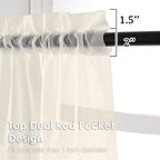 Cream Sheer Curtains 78 Inches Long 2 Panels - Image 2