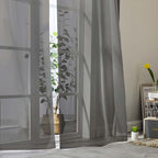 Grey Sheer Curtains for Bedroom Living Room 96 Inches Long 2 Panels, Modern - Image 9