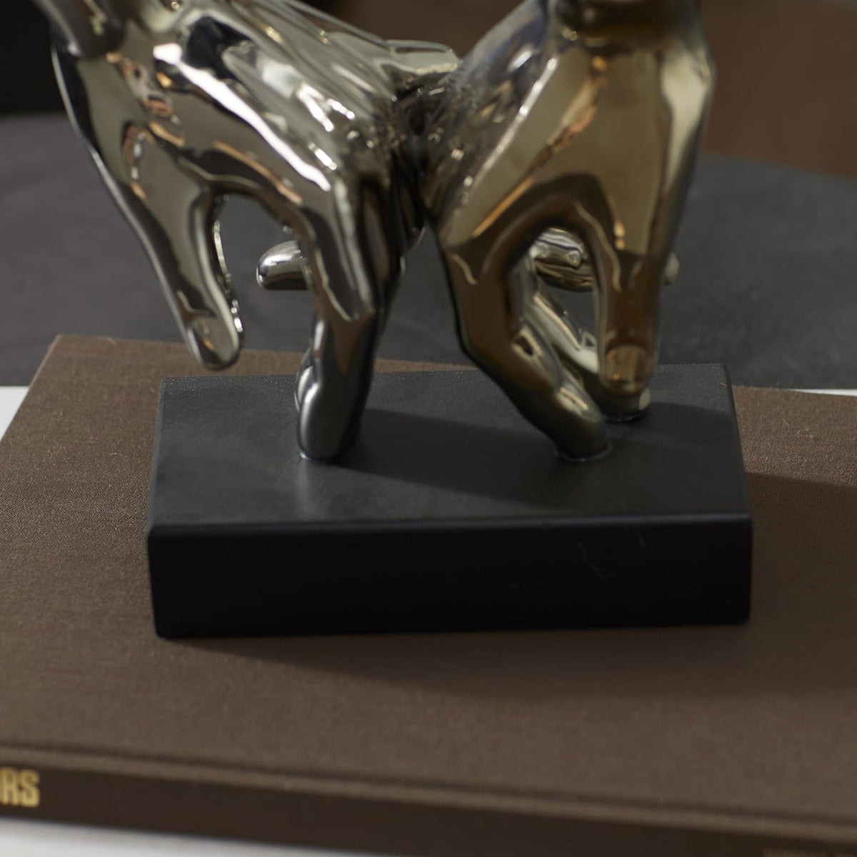 Deco 79 Polystone Hands Decorative Sculpture Home Decor Statue, Accent Figurine 7" x 4" x 8", Silver