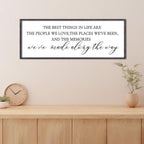 The Best Things in Life Wall Decor Sign 40 x 15 Inch Memories Inspirational Quotes Wood Framed Family Entryway Living Room Home Wall Art for Farmhouse Bedroom Room (Black)