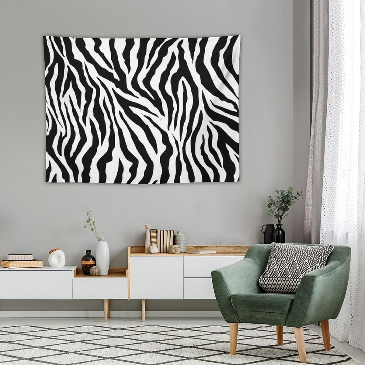 HZOHNAGO Zebra Print Tapestry Nature Wild Animals Black and White Stripe Printed Wall Tapestry Painting Wall Hanging for Bedroom Living Room Dorm 40" W x 30" H