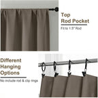 Simplebrand Ava Latte Short 36 Inches Blackout Curtain 2 Panels Set, Half - Image 4