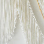 Flber Large Macrame Wall Hanging – Boho Yarn Art Garland with Tassels and Beads, Handmade Rope Decor for Nursery, Party, Wedding, Bedroom, Fireplace Mantel, or Photo Backdrop 57" W x 41" L