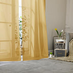 Gold Sheer Curtains 78 Inches Long 2 Panels, Breathable Solid Voile Light - Image 8