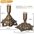 Candlestick Holders,Taper Candle Holder for Candlesticks Gold Brass Vintage Candle Metal Stick Candle Holders for Fireplace, Party, Dining,Wedding Decor,Fits 3/4 inch Thick Candle(Set of 2Pcs)