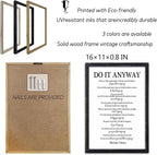 Do It Anyway Mother Teresa Wall Art Decor 16x11 Inch Wooden Framed Wall Hanging Sign (Black)