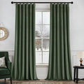 MIULEE Velvet Curtains 50W x 90L 2 Panels Olive Green Blackout Curtains | by MIULEE