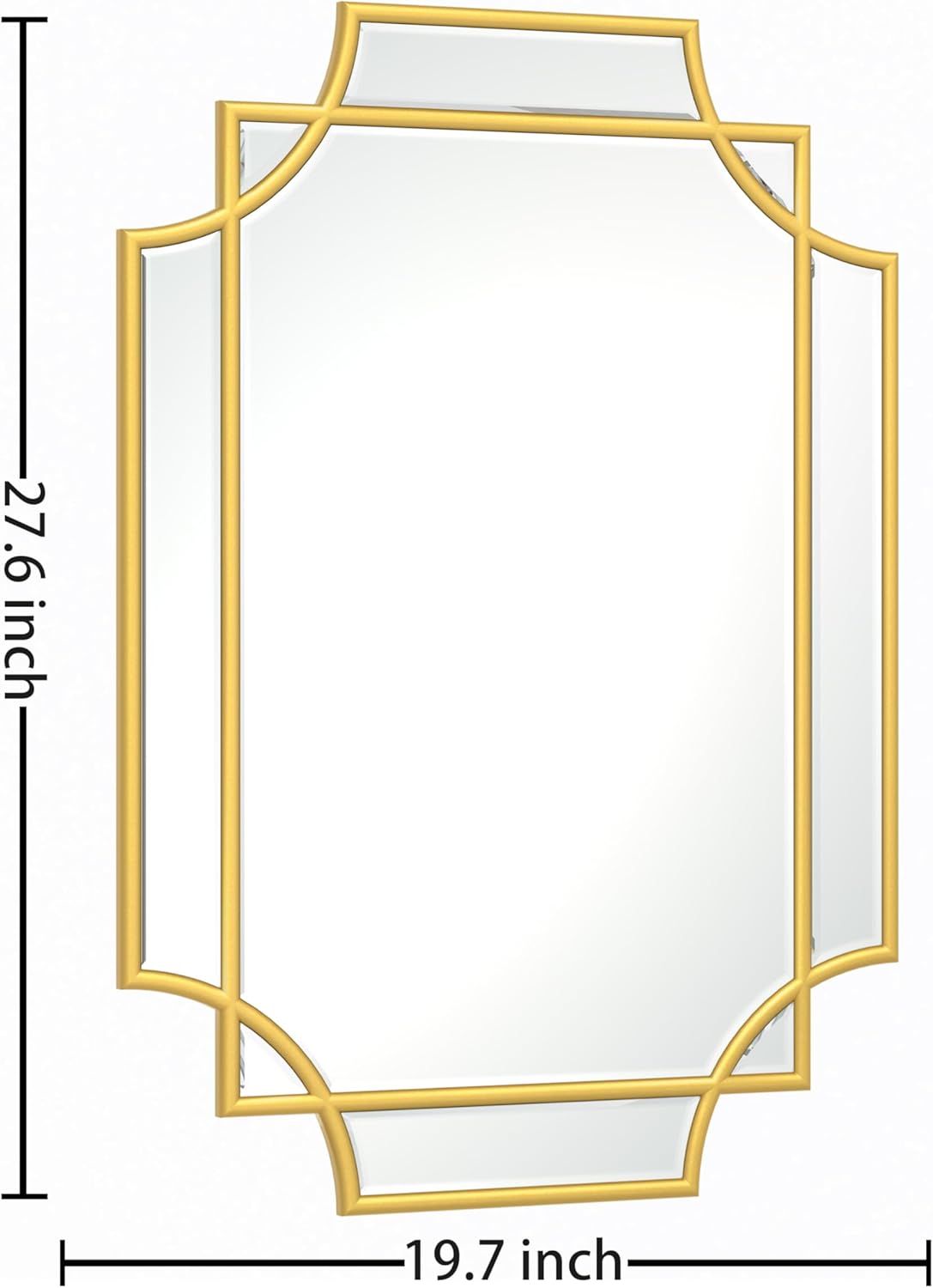 Bathroom Mirror for Wall Gold Farmhouse Wall Vanity Mirror for Over Sink Wood Framed Beveled Mirrors Deco（20 * 28IN/Gold）
