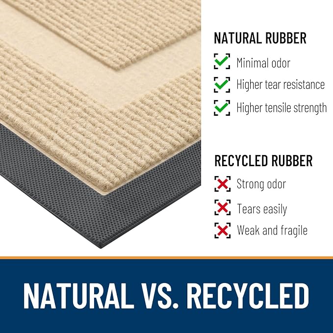 OLANLY Half Circle Front Door Mat Outside 29.5x17 All-Season Rubber Doormat | - Image 5
