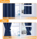Short Blackout Curtains for Bedroom, 38 x 45 Inch, 2 Panels | Thermal Insulated - Image 4