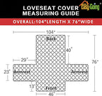 Easy-Going Reversible Couch Cover, 2 Cushion Sofa, Camel/Ivory | Machine - Image 6