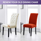 Joccun Chair Covers for Dining Room Set of 6,Dining Chair Slipcovers Stretch Dining Room Chair Covers Seat Protector,Parsons Chair Cover for Home,Hotel,Banquet(Pureed Pumpkin,6 Pack)