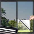 DOWELL Window Privacy Film, One Way Window Tint for Home, Static Cling Anti UV Sun Blocking Reflective Mirror Film, Heat Control See Out Not in Glass Tinting, Black Silver, 17.5" x 78.7"