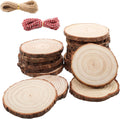 Natural Wood Slices for Wedding Decor, Christmas Ornaments – 20PCS 4.3-4.7 Inch Unfinished Predrilled Wooden Circles, DIY Crafts & Arts