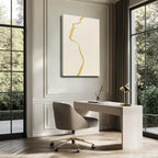 CHUDANHAO Gold Line Wall Pictures Minimalist Home Decor Neutral Canvas Paintings 24"x36" Wall Art for Dining Room Area Living Room Decorations