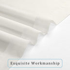 Sheer Curtains, Ivory Sheer Curtains 50 Inch Length 2 Panels Set, Rod Pocket - Image 5
