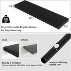 Floating Shelves - 2 Large Wall Mounted Shelves with Invisible Brackets, Long Wood Floating Wall Shelf for Living Room, Bedroom, Kitchen (Black, 36" W x 9" D x 1.5" H)