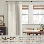 MIULEE Natural Extra Wide Pinch Pleated Blackout Curtains 60x84 Inches | Memory - Image 3