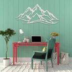 METALPLEX Mountain Range Metal Wall Art - Fade-Resistant and Rust-Free Indoor & Outdoor Aluminum Composite Wall Decor - Home Decor Wall Art For Living Room and Bedroom Decorations - Silver (20" x 10")