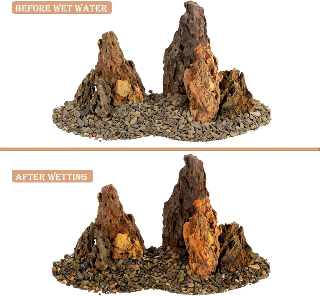 Dragon Rocks Aquarium Rock aquascaping Natural Stone Rocks Fish Tank Decor Rocks for Aquariums Landscaping Model Tank Decoration Aquarium Miniature -20Lb (2-8 inch)