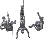 Large Set of 3 Climbing Men Wall Art Decor Sculpture,Nordic Modern Simplicity Decorative Wall Art, Climbing Man Sculptures,Home & Office Climber Gifts