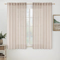 MIULEE Natural White Linen Curtains 52x45 Inch Length 2 Panels by MIULEE