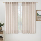 MIULEE Natural White Linen Curtains 40 Inch Long by MIULEE