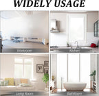 Window Privacy Film, Frosted Glass Static Cling Non-Adhesive Window Cover For Bathroom UV Sunlight Blocking Heat Control For Home Decorative Frosting Pure Matte White Size 23.6 x 157.4 Inches