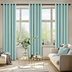 MIULEE Blackout Curtains for Bedroom 2 Panels 40 x 72 Inch Long Aqua | Thermal - Image 6