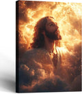 Framed Canvas Jesus Divine Glory Wall Decor Wall Art Gallery Decoration Unique Print Wall Decor for Living Room Bedroom Church Home Decor 16x24 Inch Ready to Hang