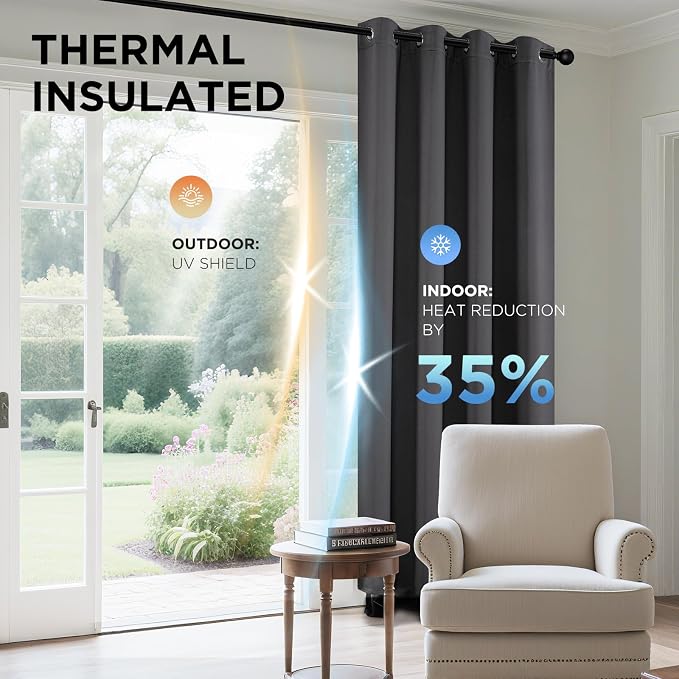 Joydeco Blackout Curtains 108 Inch Long 2 Panels, Long Black Out Curtains - Image 4