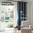 Joydeco Blackout Curtains 90 Inches Long 1 Panel, Thermal Insulated Long - Image 4