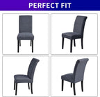 Howhic Stretch Chair Covers for Dining Room Set of 2, Removable Washable Dining Room Chair Covers, Dining Chair Slipcovers Seat Protector, Great Home Decor and Banquet Upholstery (Gray, 2 Pack)