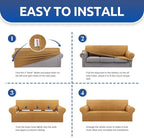 Stretch Loveseat Couch Cover, 2 Cushion Couch Slipcover, Elastic Bottom - Image 6