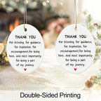 Thank You Christmas Ornament for Teacher Appreciation Gifts, Thank You Nurse Gifts,Goodbye Gift, Ceramic Keepsake Thanks Ornament with Ribbon and Gift Box