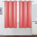 Coral Blackout Curtains 38 x 63 Inch Length/Set of 2 Curtain Panels/Thermal by Lemomo